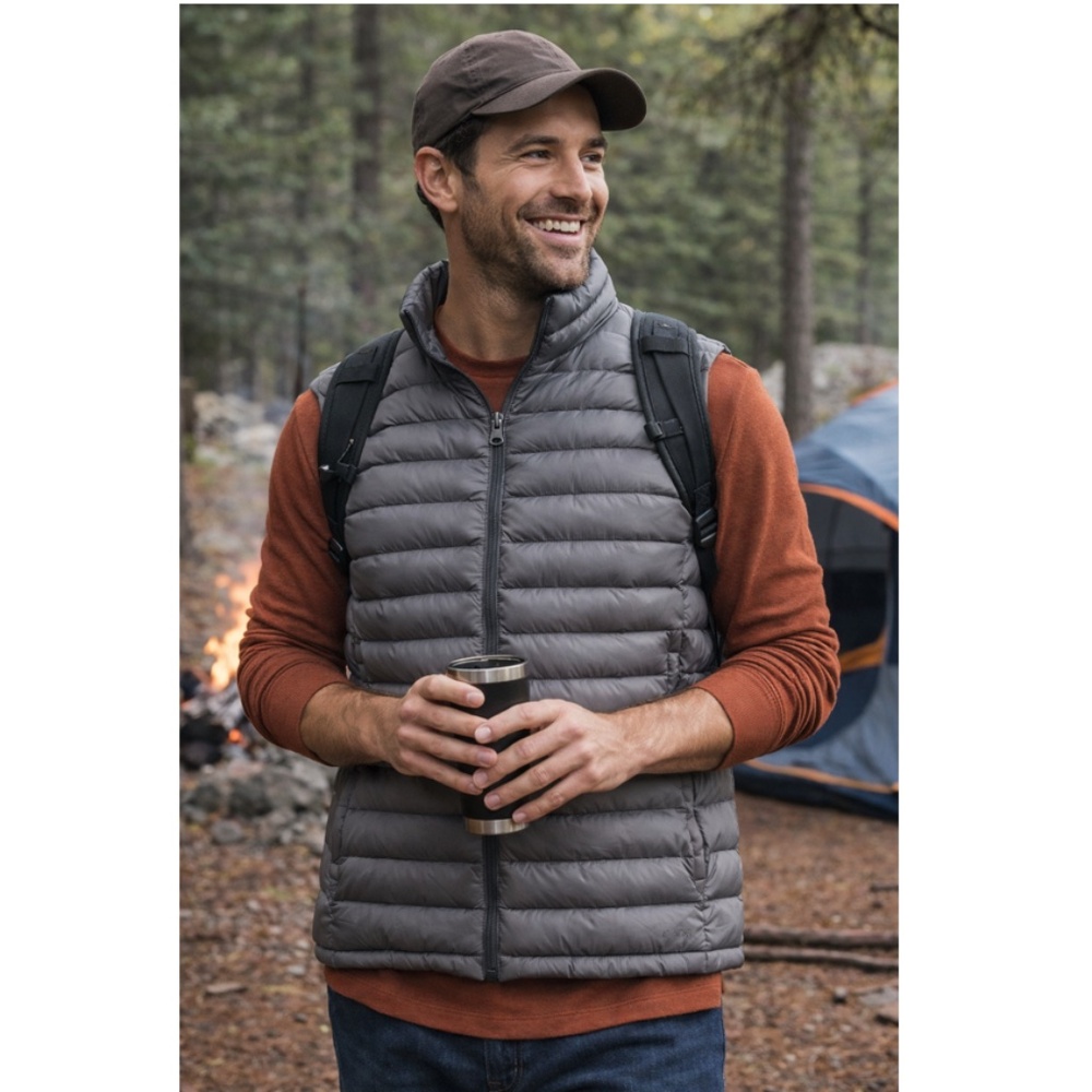 Redhead Mens Grey North Port Down Puffer Vest